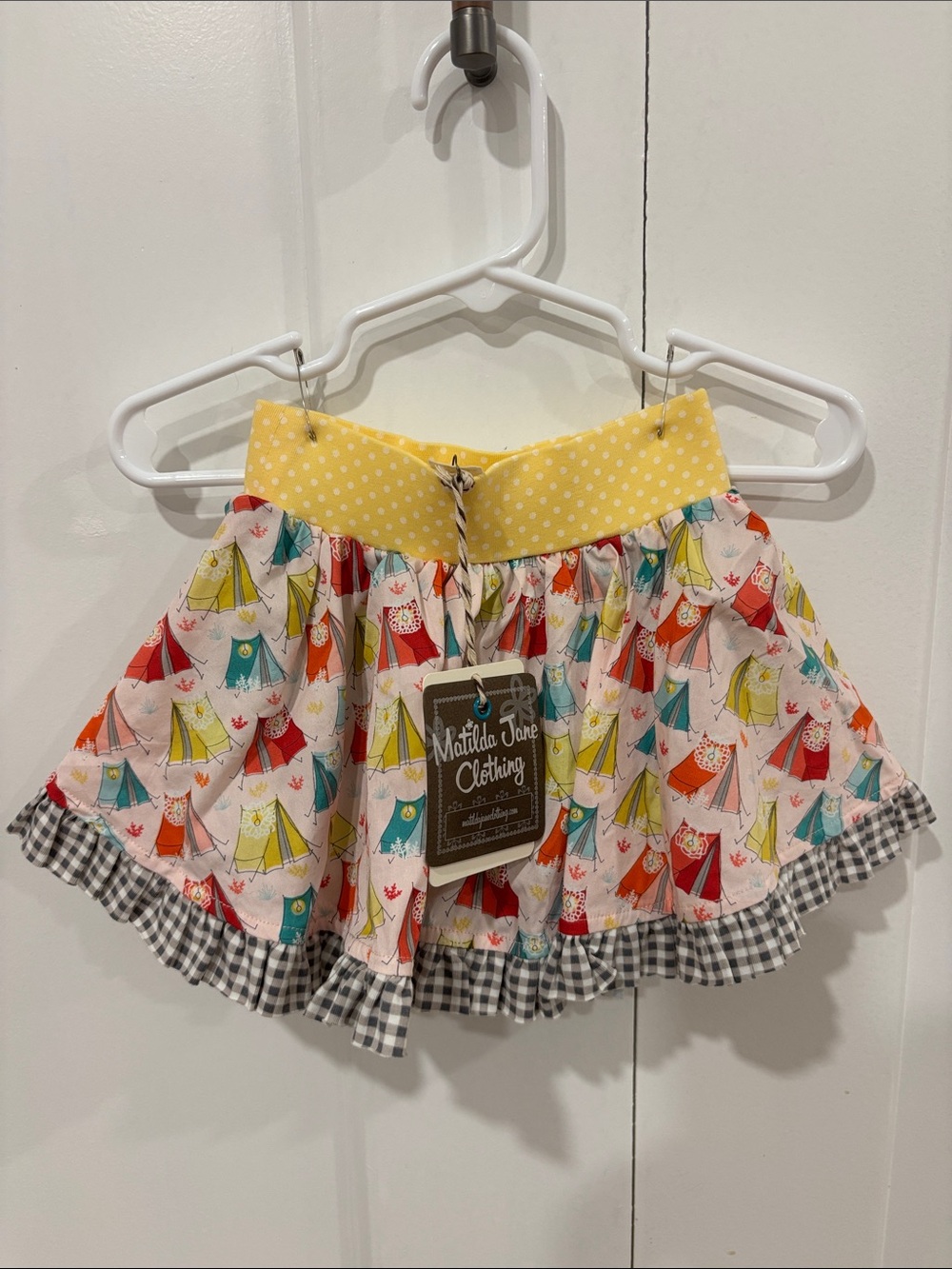 Matilda Jane Campy Circle  Waist Tent Print Skirt with attached bloomers